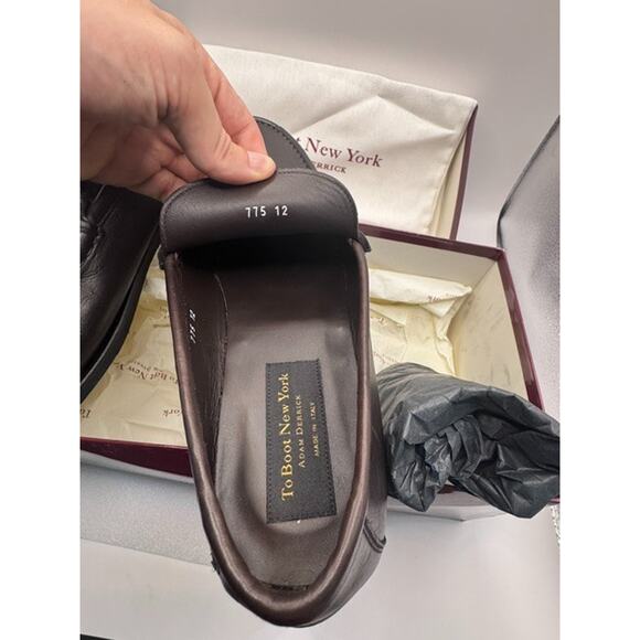 BRAND NEW TO BOOT NEW YORK Belfast Lugged Penny Loafer Black Men\'s Size 12 US